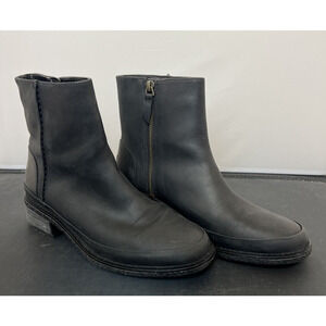 Sperry Top Sider Seaport Storm Black Leather Boots Booties Women Size US 7 Chrty